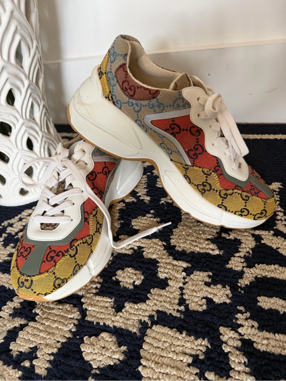 Gucci Rhyton GG Multicolor Sneakers Size 39 Excellent Condition